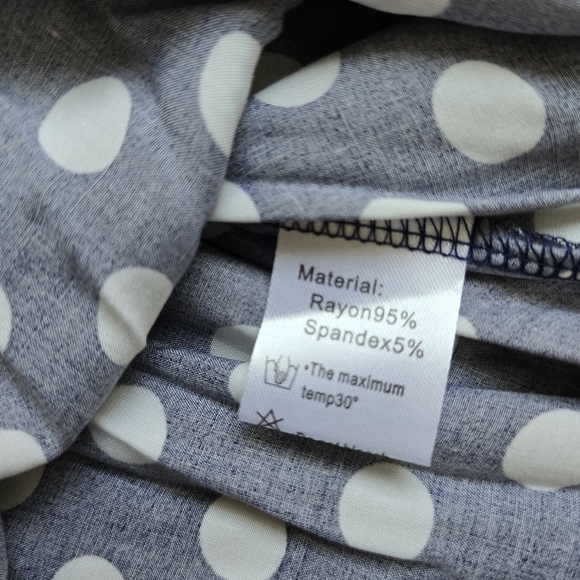 NWT Grecerelle V-Neck Faux Wrap Blue White Polka Dot Dress Ruffle Sleeve Sz. S - Picture 14 of 14